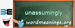 WordMeaning blackboard for unassumingly